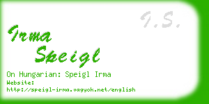 irma speigl business card